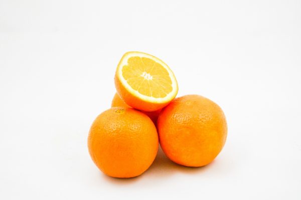 Oranges on white background