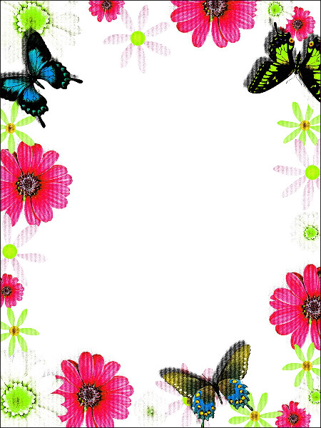 Colorful flower frame border - Photopublicdomain.com