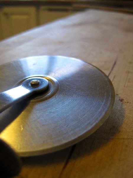 Pizza slicer closeup